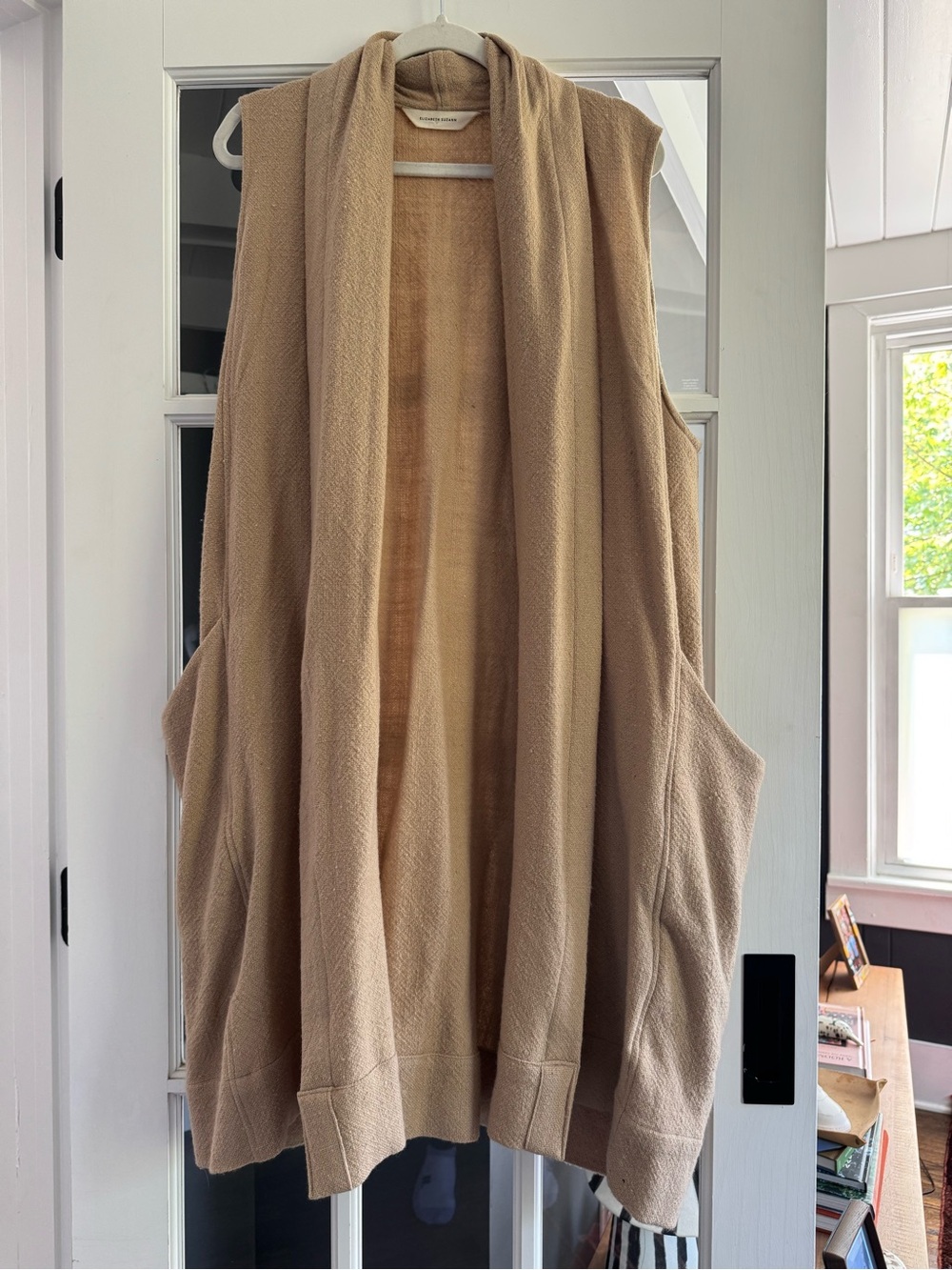 Elizabeth Suzann Neutral Tan Open-Front Storage Vest